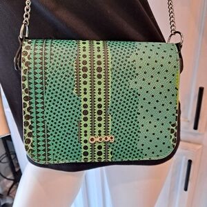O-bag Green Black Patterned Crossbody Bag Thermoplastic Recycled EVA